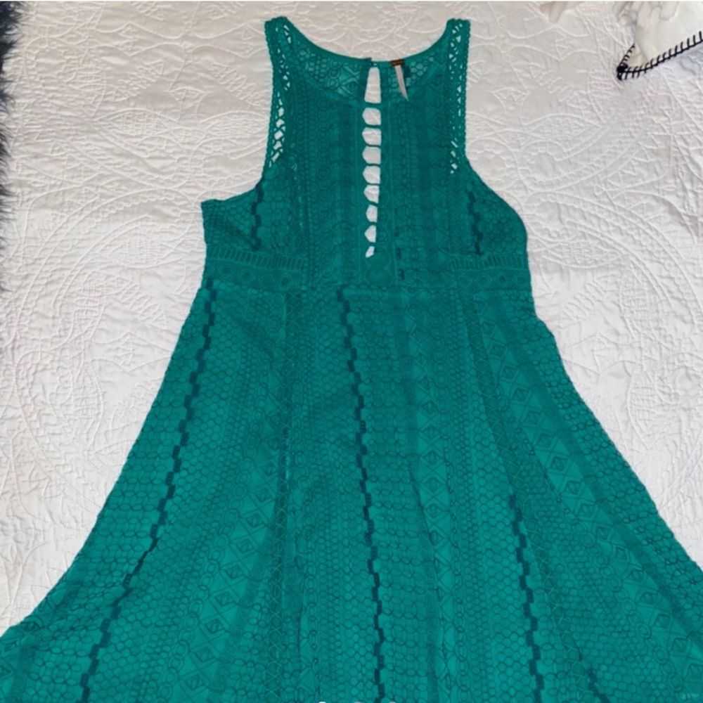 Green cut out Free People Dress